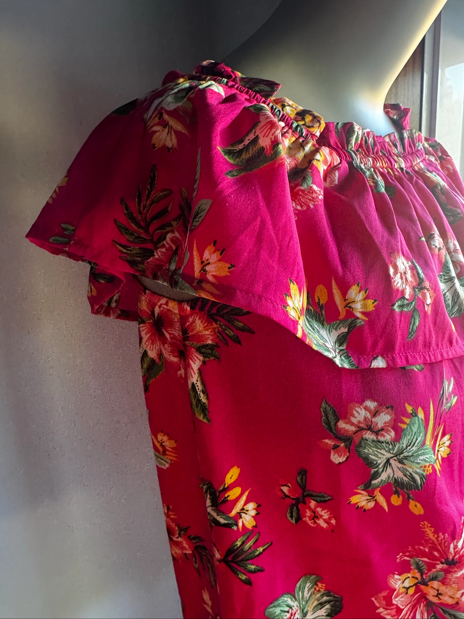 Pink Floral Dress Primark 11-12 Years (152 cm) | Off-Shoulder Summer – photo 2